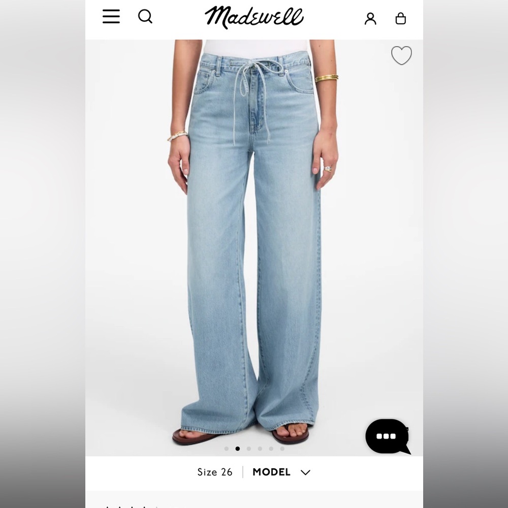Madewell superwide leg jeans in ashbury wash airy denim